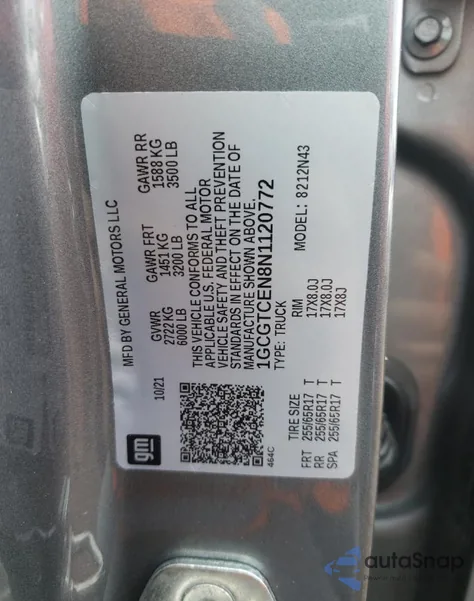 2022 Chevrolet Colorado Lt z USA, uszkodzony, nr VIN 1GCGTCEN8N1120772